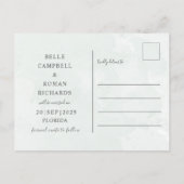 Rustieke Eucalyptus Salie Groene Save the Date Briefkaart (Achterkant)