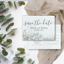 Rustieke Eucalyptus Salie Groene Save the Date