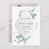 Rustieke Eucalyptus Save The Date Kaart (Voorkant / Achterkant)