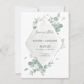 Rustieke Eucalyptus Save The Date Kaart (Voorkant)