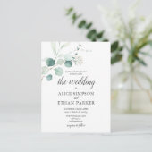 Rustieke Eucalyptus Script Zomer bruiloft Uitnodiging Briefkaart (Staand voorkant)