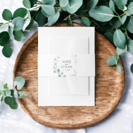Rustieke Eucalyptus Script zomer Uitnodigingen Wikkel