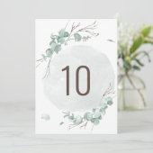 Rustieke Eucalyptus Tafelnummer Kaart (Staand voorkant)