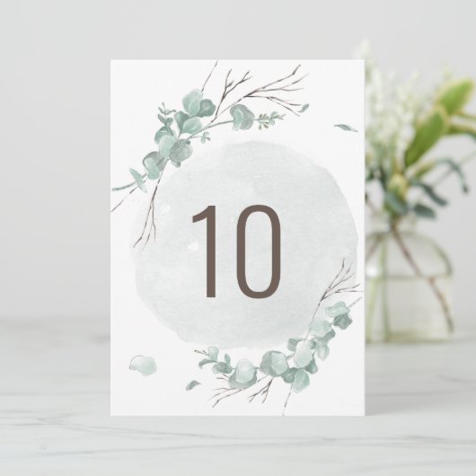 Rustieke Eucalyptus Tafelnummer Kaart (Staand voorkant)