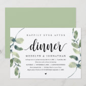 Rustieke Eucalyptus, Trouw Elopement Dinner Kaart (Voorkant / Achterkant)