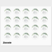 Rustieke Eucalyptus trouwstickers Ronde Sticker (Vel)