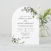 Rustieke Eucalyptus verlaat Boog Greenery Wedding Kaart (Staand voorkant)