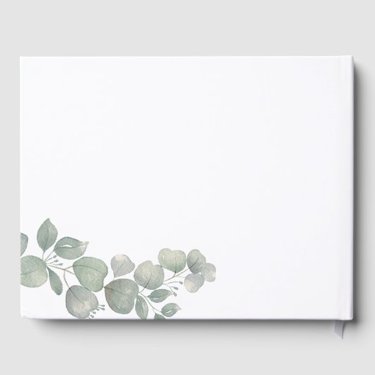 Rustieke Eucalyptus Waterverf Stoffig Blauw Bruilo Gastenboek (Achterkant)