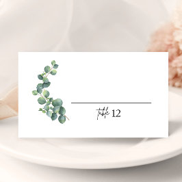 Rustieke Eucalyptus Wedding Gevouwen Plaats Kaart