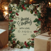 Rustieke Evergreen Berry Kerstmis Feestdagenkaart