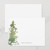 Rustieke Evergreen gepersonaliseerde briefpapier Notitiekaartje (Voorkant / Achterkant)