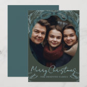 Rustieke Evergreen Krans Lijst Kerstfoto Feestdagenkaart (Voorkant / Achterkant)