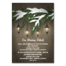 Rustieke Evergreen Lantern Trouwkamer Kaarten