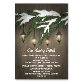 Rustieke Evergreen Lantern Trouwkamer Kaarten