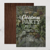 Rustieke Evergreen & Pine Branches Kerstfeest Kaart (Voorkant / Achterkant)