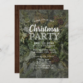 Rustieke Evergreen & Pine Branches Kerstfeest Kaart
