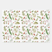 Rustieke Evergreen Pine Tree Waterverf Christmas Inpakpapier Vel (Voorkant 2)