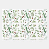 Rustieke Evergreen Pine Tree Waterverf Christmas Inpakpapier Vel (Voorkant)