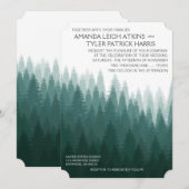 Rustieke Evergreen Pine Tree Wedding Uitnodigingen (Voorkant / Achterkant)