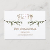 Rustieke Evergroene Takken Trouwreceptie Informatiekaartje (Voorkant)