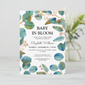 Rustieke Eycalyptus Baby in bloei Baby shower Kaart (Staand voorkant)