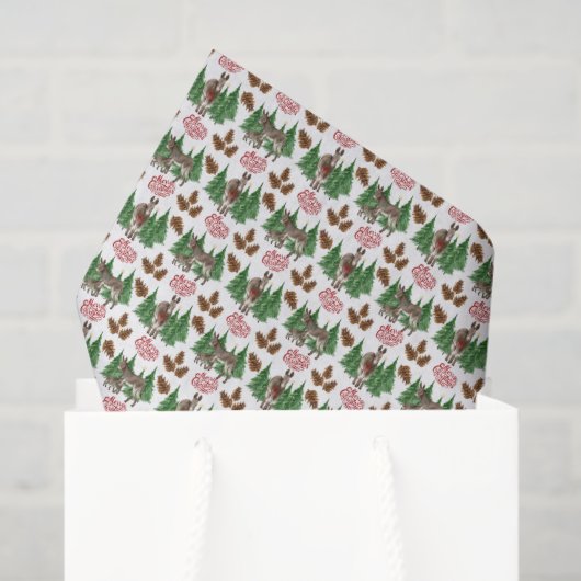 Rustieke Ezel Kerst Tissuepapier (Cadeauzakje)