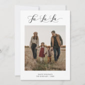 Rustieke Fa La Script Kerstmis Familie Foto Feestdagenkaart (Voorkant)