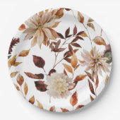 Rustieke Fall Leaves Floral Papieren Bordje (Voorkant)