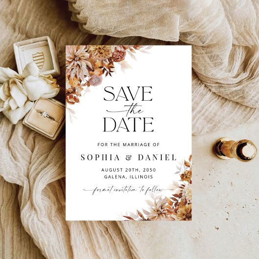 Rustieke Fall Leaves Save The Date Kaart