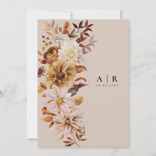 Rustieke Fall Leaves Save The Date Kaart (Achterkant)