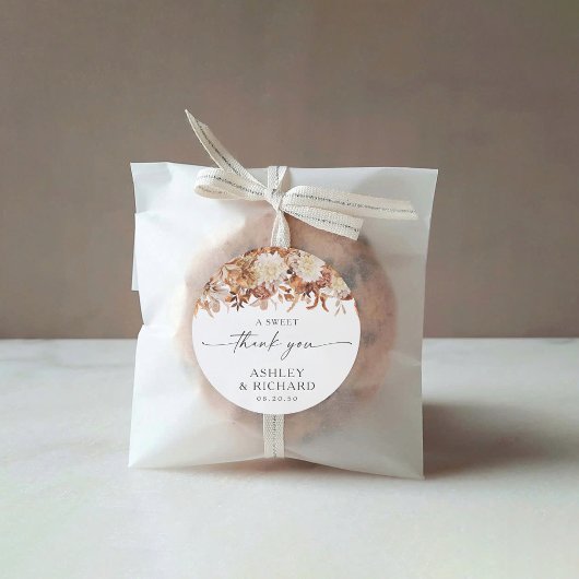 Rustieke Fall Leaves Wedding Classic Ronde Sticker