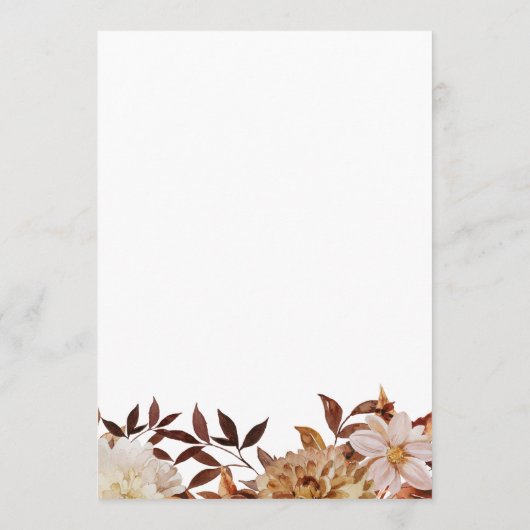 Rustieke Fall Leaves Wedding Flat Menu (Achterkant)