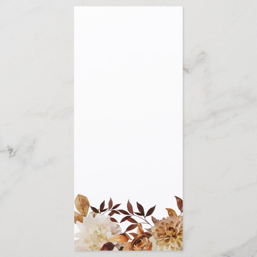 Rustieke Fall Leaves Wedding Flat Menu (Achterkant)