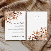 Rustieke Fall Leaves Wedding Flat Menu
