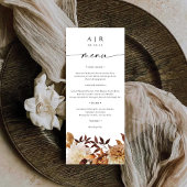 Rustieke Fall Leaves Wedding Flat Menu