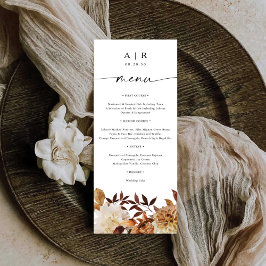 Rustieke Fall Leaves Wedding Flat Menu