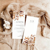 Rustieke Fall Leaves Wedding Flat Menu