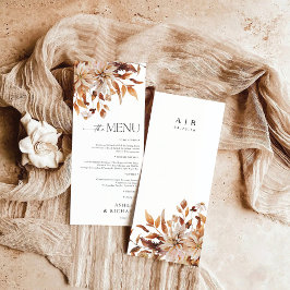 Rustieke Fall Leaves Wedding Flat Menu