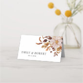 Rustieke Fall Leaves Wedding Gevouwen Plaatskaartje (Achterkant)