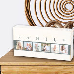 Rustieke FAMILIE 6 Afbeelding Grid Natural Off Whi Houten Kist Print<br><div class="desc">Noodlijdende houten doosbord gepersonaliseerd met uw familiefoto's. De fotosjabloon is ingesteld voor u om 6 van uw favoriete afbeeldingen toe te voegen, die worden weergegeven in vierkante indeling in een eenvoudige, stripstijl, fotocollage. Boven je afbeeldingen staat het woord "FAMILIE" in moderne typografie. Dit slimme en stijlvolle maatwerk heeft een neutraal...</div>