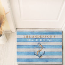 Rustieke familie anker strandhuis nautische strepe