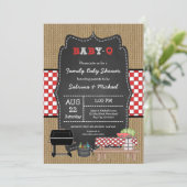 Rustieke familie Baby Q Douche Kaart (Staand voorkant)