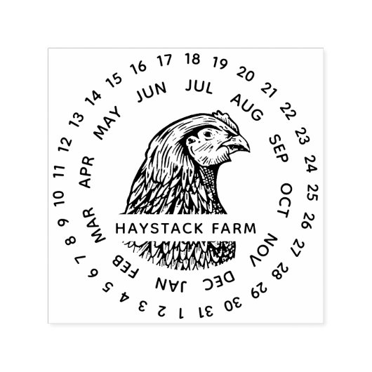 Rustieke Familie Boerderij Eikarton Vervaldatum St Zelfinktende Stempel (Design)