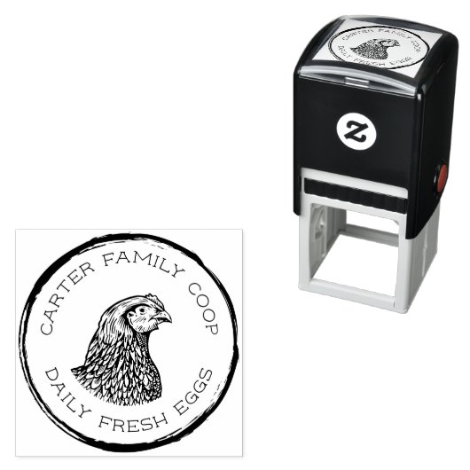 Rustieke familie Boerderij Fresh Egg Carton Zelfinktende Stempel (In situ)