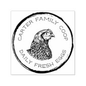 Rustieke familie Boerderij Fresh Egg Carton Zelfinktende Stempel (Design)