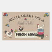 Rustieke Familie Boerderij Kip Ei Karton Sticker (Voorkant)