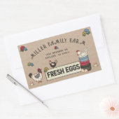 Rustieke Familie Boerderij Kip Ei Karton Sticker (Envelop)