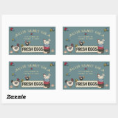 Rustieke Familie Boerderij Kip Ei Karton Sticker (Vel)