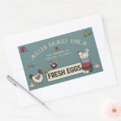 Rustieke Familie Boerderij Kip Ei Karton Sticker (Envelop)