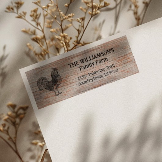 Rustieke  Familie Boerderij Rooster Etiket